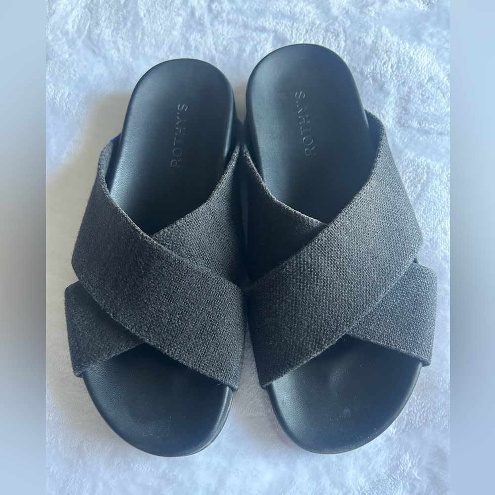 Rothy’s The Weekender slide in black size 6.5